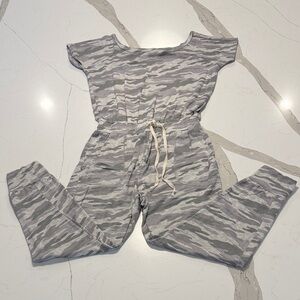Vici Gray Camo Jumpsuit